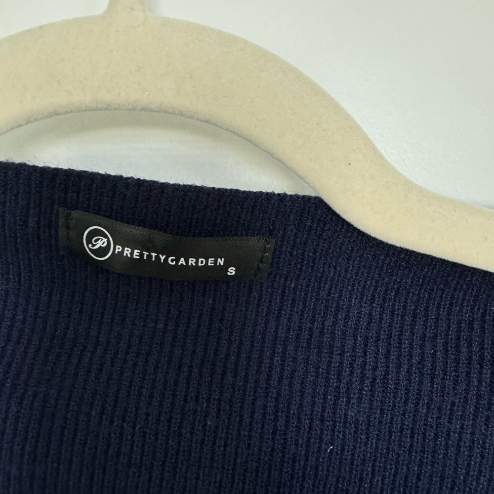 PRETTYGARDEN Fall Long Sleeve Cropped Sweaters Navy Blue Size Small - Picture 4 of 5